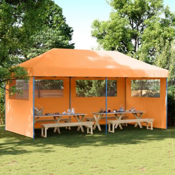 vidaXL Cort pliabil pentru petreceri cu 3 pereți laterali, portocaliu