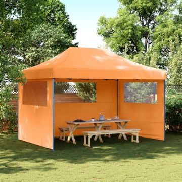 vidaXL Cort pliabil pentru petreceri cu 3 pereți laterali, portocaliu
