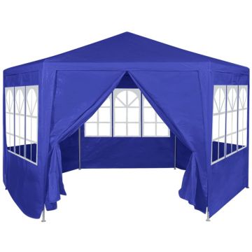 42347 vidaXL Marquee with 6 Side Walls Blue 2x2 m