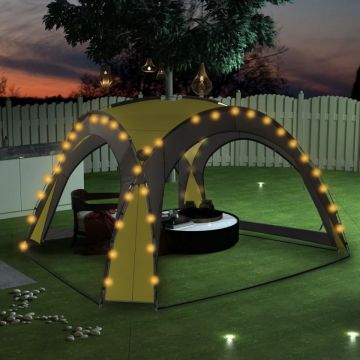 Cort de petrecere cu LED și 4 pereți, verde, 3,6 x 3,6 x 2,3 m