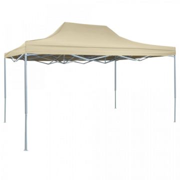Cort de petrecere pliabil profesional, crem, 3 x 4 m, oțel
