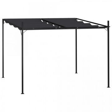 Pavilion cu acoperiș retractabil, antracit, 300x300x233 cm