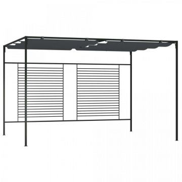 Pavilion cu acoperiș retractabil, antracit, 4x3x2,3 m, 180 g/m²