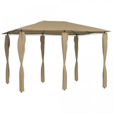 Pavilion cu pereți laterali, gri taupe, 3x4x2,6 m, 160 g/m²