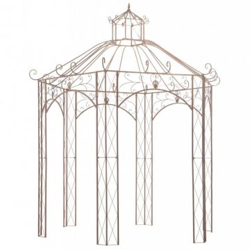 Pavilion de grădină, maro antichizat, 3 m, fier
