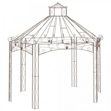 Pavilion de grădină, maro antichizat, 400x258x378 cm, fier