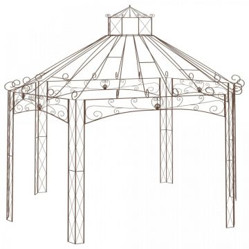 Pavilion de grădină, maro antichizat, 558x350x408 cm, fier
