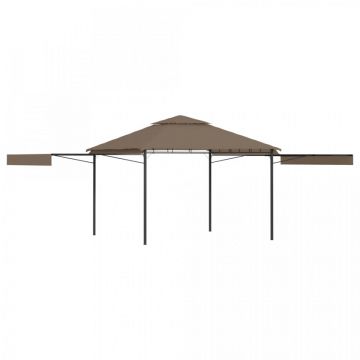 Pavilion extinsii duble acoperiș gri taupe 3x3x2,75 m 180 g/m²