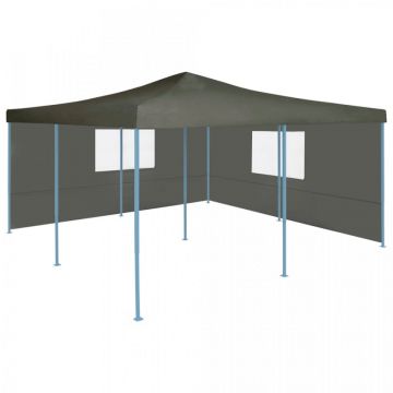 Pavilion pliabil cu 2 pereți laterali, antracit, 5 x 5 m