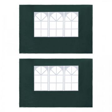 Perete lateral cort petrecere, 2 buc, verde, PE, cu fereastră