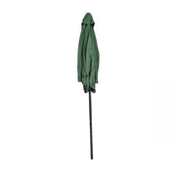 Umbrela de gradina cu manivela si inclinare, stalp aluminiu, 270 cm, Verde inchis
