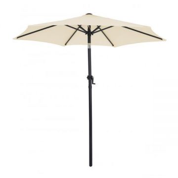 Umbrela soare cu manivela rotunda, Functie de inclinare, UV 40+, Bej, 200 cm - Caerus Capital