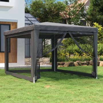 vidaXL Cort de petrecere cu 4 pereți din plasă, antracit, 3x4 m, HDPE