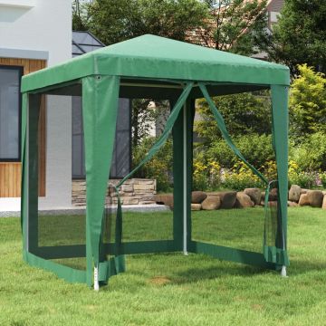 vidaXL Cort de petrecere cu 4 pereți din plasă, verde, 2x2 m, HDPE