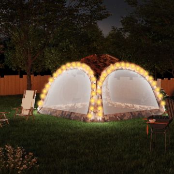 vidaXL Cort de petrecere cu LED și 4 pereți, camuflaj, 3,6x3,6x2,3 m