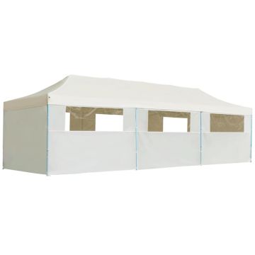vidaXL Cort de petrecere pliabil cu 8 pereți laterali, crem, 3 x 9 m