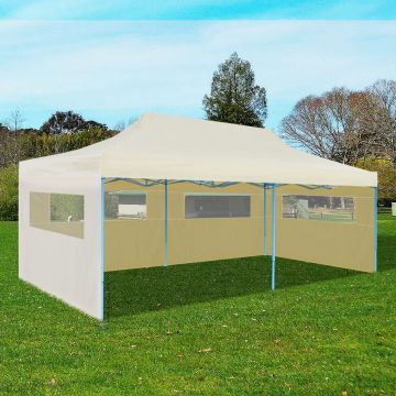 vidaXL Cort de petrecere pliabil pop-up, crem, 3 x 6 m