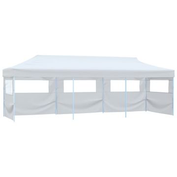 vidaXL Cort petrecere pliabil cu 5 pereți laterali, alb, 3 x 9 m