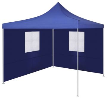 vidaXL Cort pliabil cu 2 pereți, albastru, 3 x 3 m