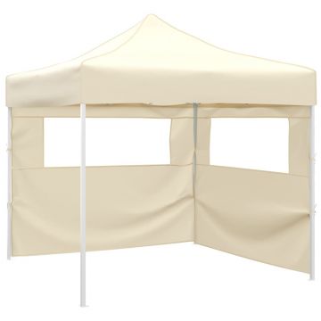 vidaXL Cort pliabil cu 2 pereți, crem, 3 x 3 m
