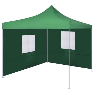 vidaXL Cort pliabil cu 2 pereți, verde, 3 x 3 m