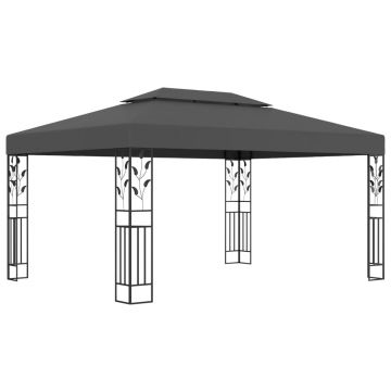 vidaXL Pavilion cu acoperiș dublu, antracit, 3 x 4 m