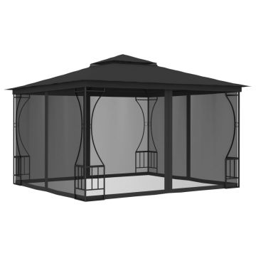 vidaXL Pavilion cu plase, antracit, 300 x 300 x 265 cm