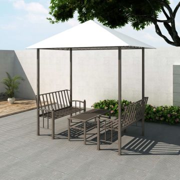 vidaXL Pavilion de grădină cu masă și bănci 2,5x1,5x2,4 m