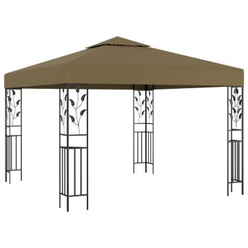 vidaXL Pavilion de grădină, gri taupe, 3 x 3 m, 180 g/m²