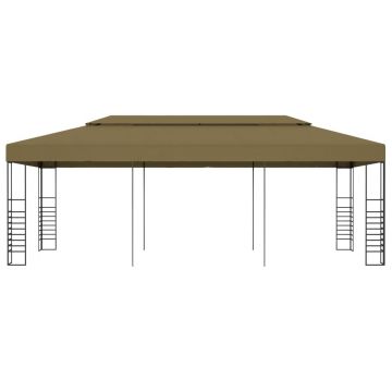 vidaXL Pavilion de grădină, gri taupe, 6 x 3 x 2,7 m, 180 g/m²