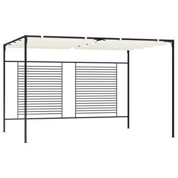 vidaXL Pavilion grădină acoperiș retractabil crem 3x4x2,3 m 180 g/m²