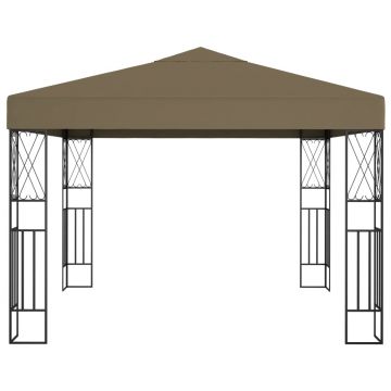 vidaXL Pavilion, gri taupe, 3 x 3 m, material textil