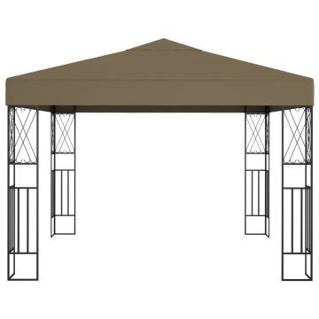 vidaXL Pavilion, gri taupe, 3 x 3 m, material textil