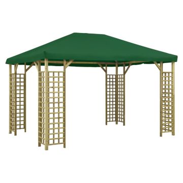 vidaXL Pavilion, verde, 4 x 3 m (310033+47715)