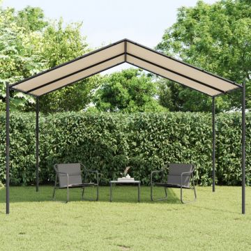 Cort cu baldachin, bej, 4x3 m, oțel și material textil