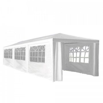 Cort de petrecere de grădină, alb, 3x9 m, TEKNO TIP 3 + 8 feţe