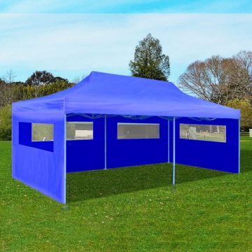 Cort de petrecere pliabil de tip pop-up, albastru, 3 x 6 m