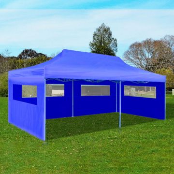 Cort de petrecere pliabil de tip pop-up, albastru, 3 x 6 m