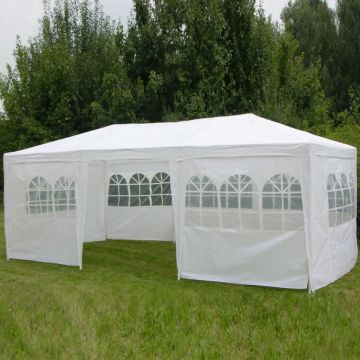 HI Pavilion cu pereți laterali, alb, 3 x 6 m