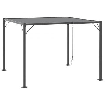 Foisor de Gradina Outsunny 2.95x2.95m, Aluminiu, Otel, Gri 2.95x2.95m | Aosom RO Foisor de Gradina Outsunny 2.95x2.95m, Aluminiu, Otel, Gri 2.95x2.95m | Aosom RO