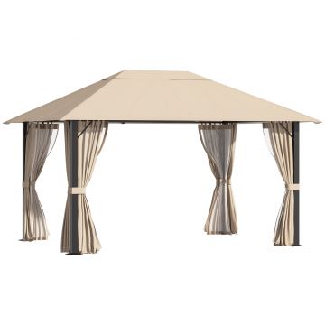 Outsunny Foisor de Gradina 3.98x2.98m cu Plasa de Tantari | Aosom Ro Outsunny Foisor de Gradina 3.98x2.98m cu Plasa de Tantari | Aosom Ro