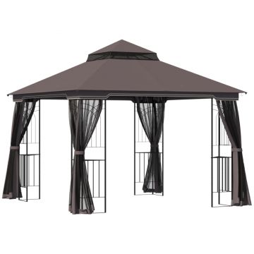 Outsunny Foisor pentru Gradina din Metal Negru 3x3m | Aosom.ro