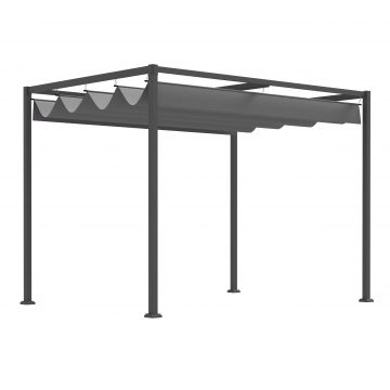 Outsunny Foisor Pergola cu Panza Glisanta pentru Exterior, 298 x 213 x 222 cm