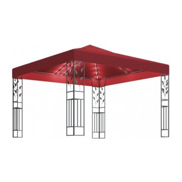Pavilion 3x3m cu sir de lumini LED, roșu
