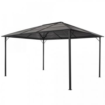 Pavilion cu acoperiș, negru, 4 x 3 x 2,6 m, aluminiu