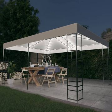 Pavilion cu șir de lumini LED, alb, 4x3x2,7 m