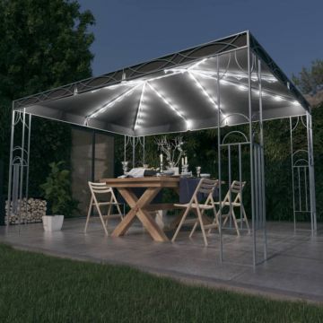 Pavilion cu șir de lumini LED, antracit, 400x300 cm