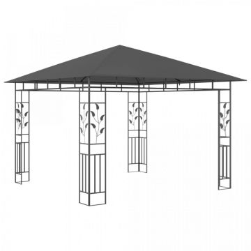 Pavilion cu plasă anti-țânțari, antracit, 3x3x2,73 m, 180 g/m²