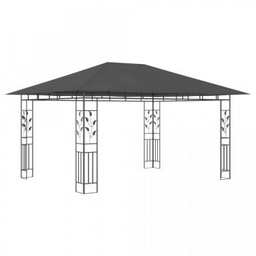 Pavilion cu plasă anti-țânțari, antracit, 4 x 3 x 2,73 m
