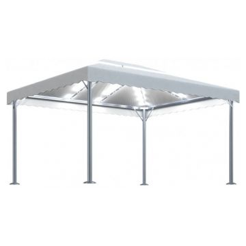 Pavilion cu siruri lumini led, crem, 400x300 cm, aluminiu
